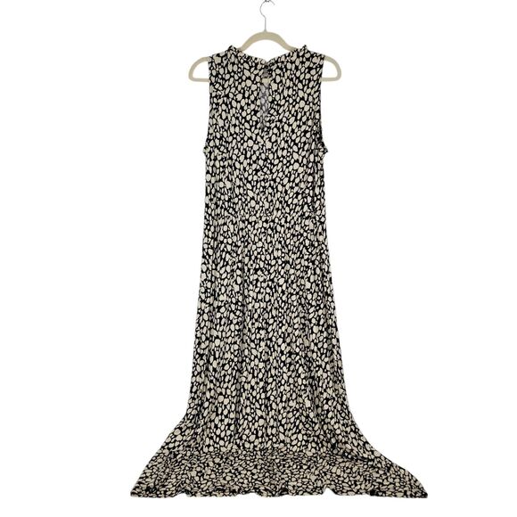 Lascana Dress  Black Tan Animal Print US size 10 Shift Maxi Sleeveless NWT - Picture 2 of 10
